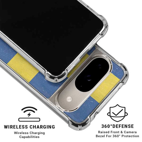 Sweden Flag Distressed Google Pixel 10 Clear Case